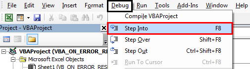 VBA On Error Resume Next Example 1-3