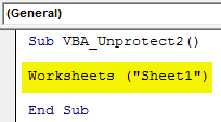 VBA Unprotect Sheet Example 2-2