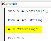 VBA Variable - Testing