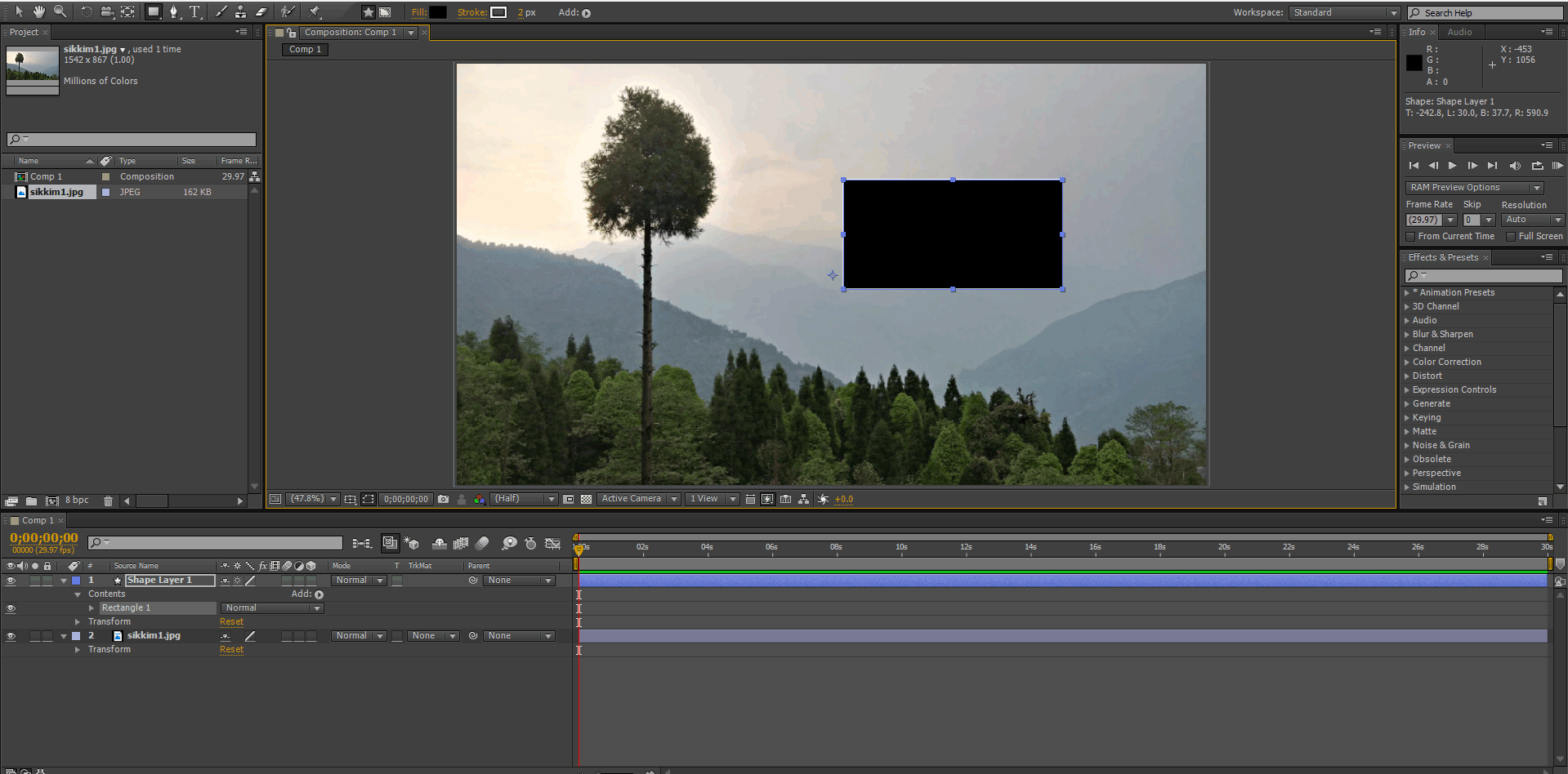adding 2 layers (track matte in after effects)