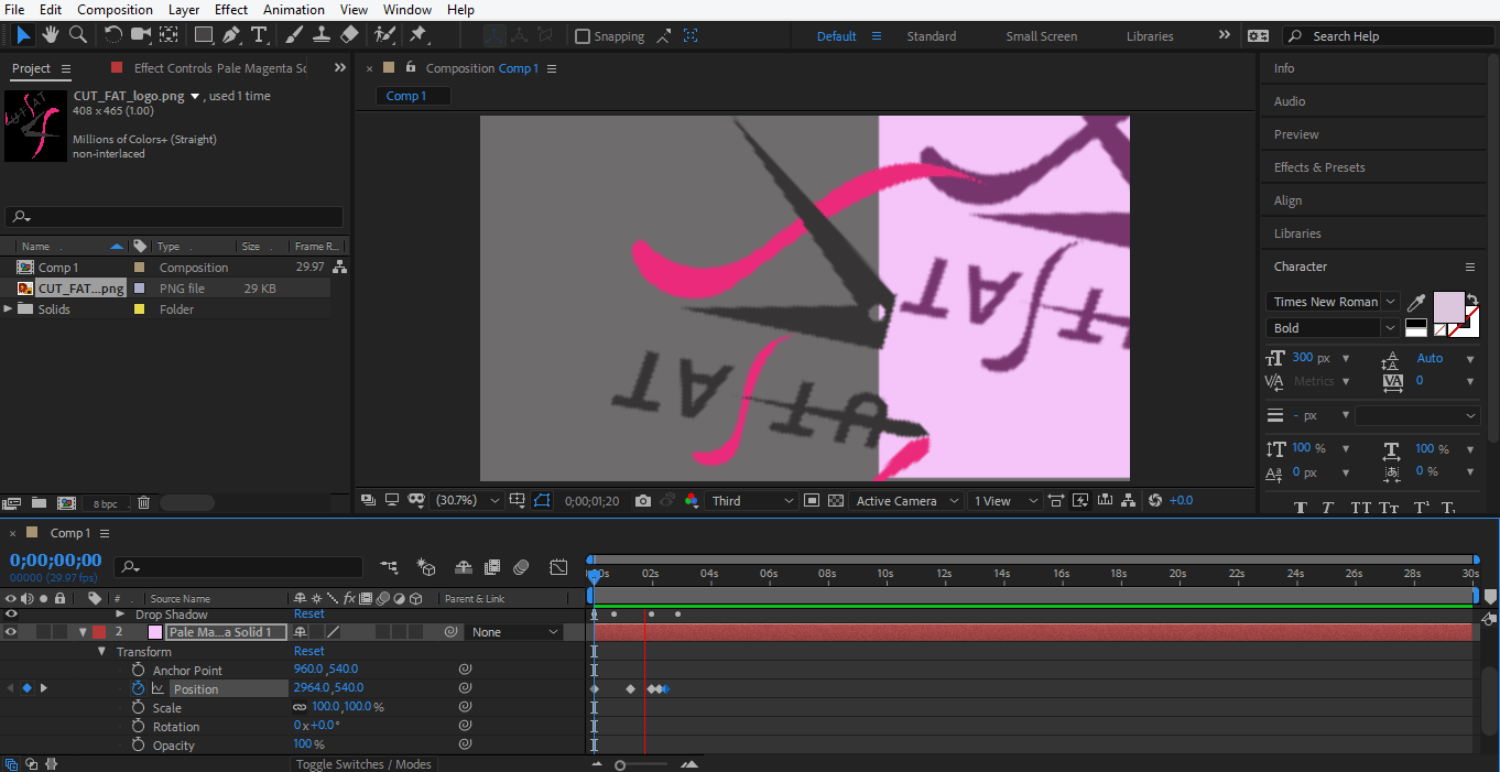 animation in solid layer