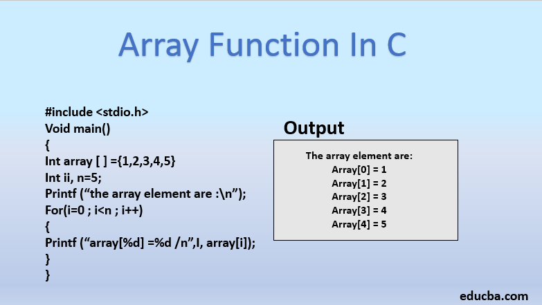 array function in C