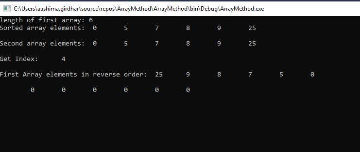 array method in c# 