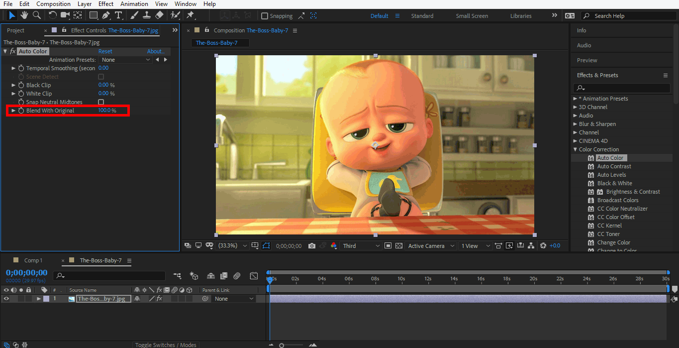 blend with original option