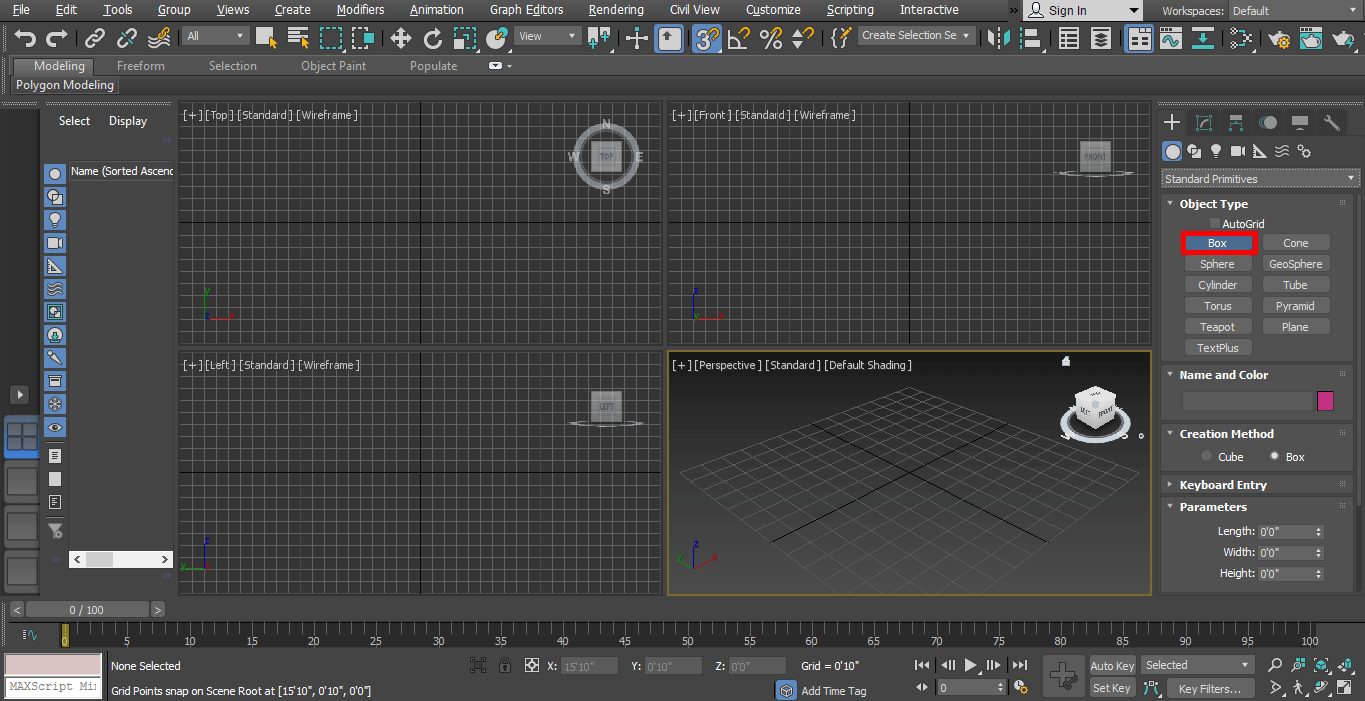 box tab (Animation in 3ds Max)