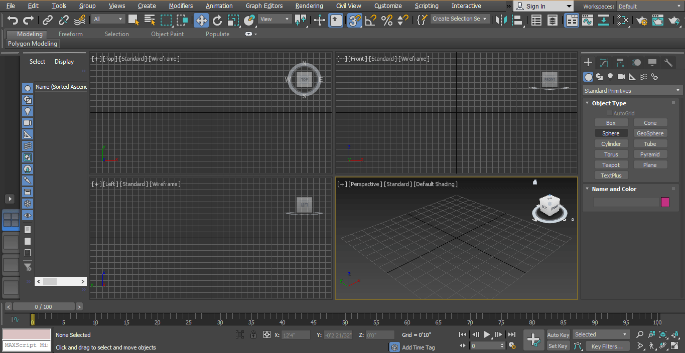 common panel (Animation in 3ds Max)