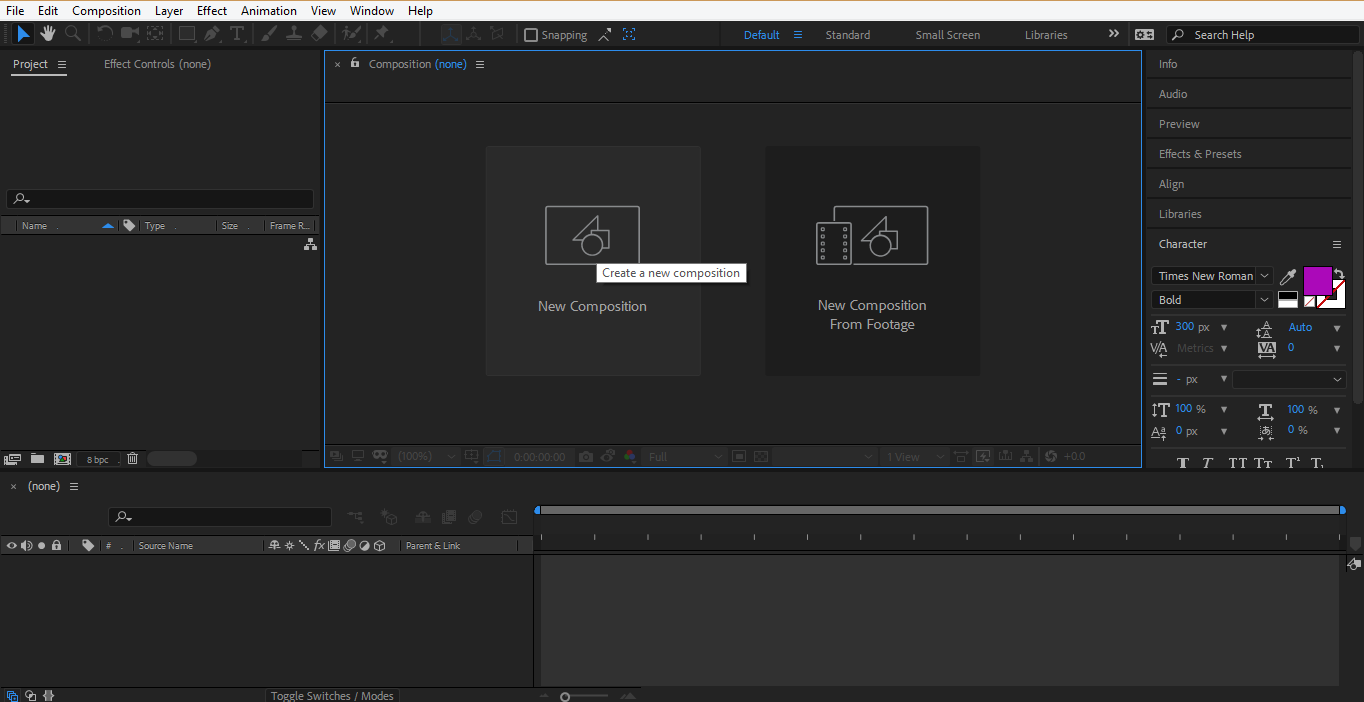composition setting (drop shadow)