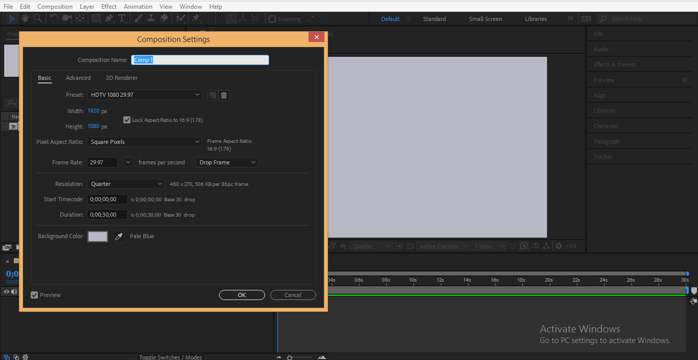 composition setting in box