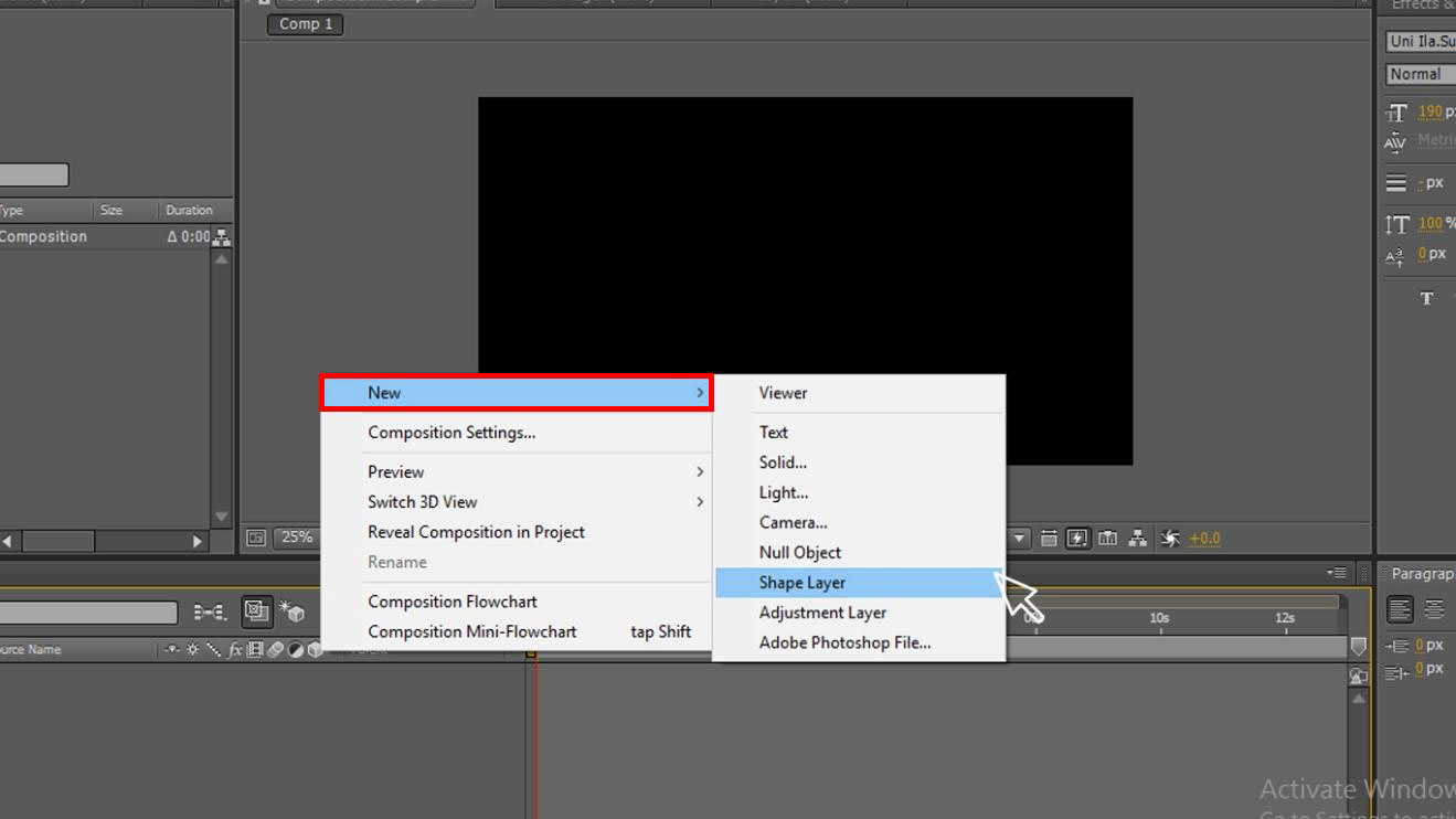 creating shape layer