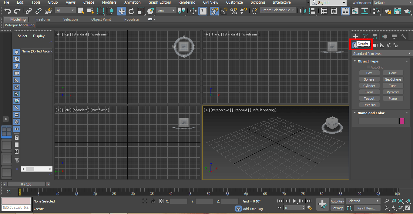 create tab option (Rendering in 3ds Max)