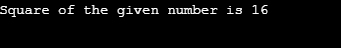 square of a number Output
