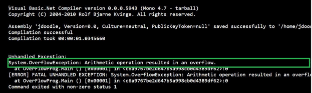 Program for OverflowException