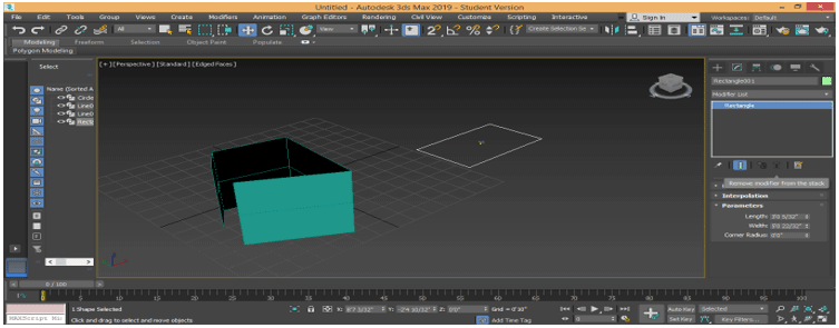 extrude effect in perspective view port 6