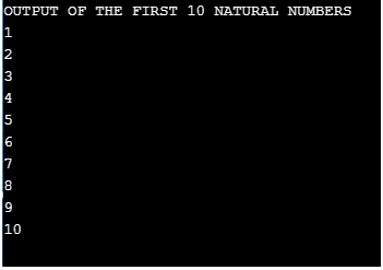 Natural Number Output