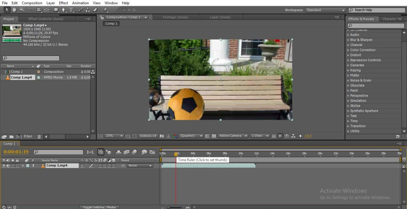import a video (mask in after effects)