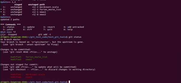 interacting stagging 2 Git Tools
