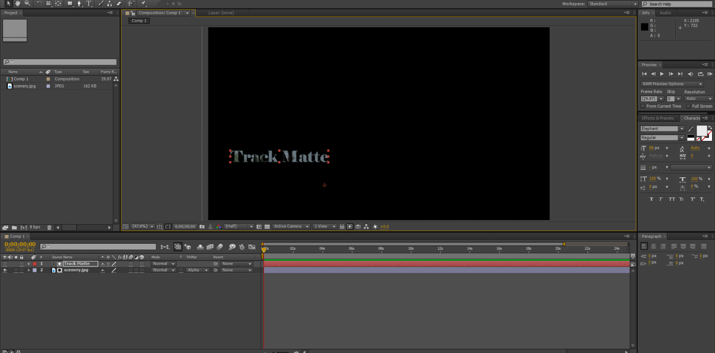 motion graphic ( track matte in after effects)