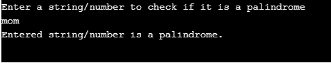 Palindrome Output