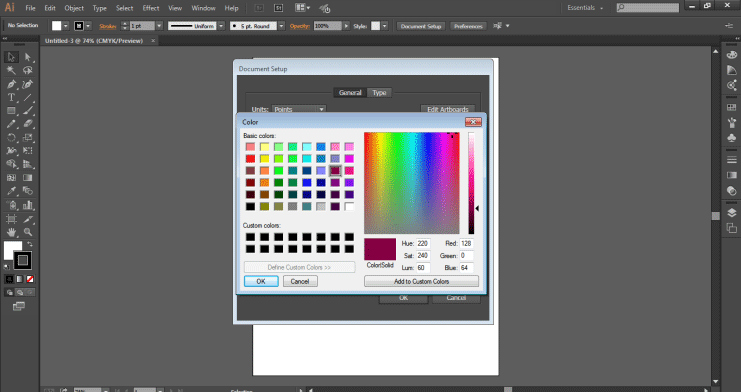 Color palete (Change Background Color in Illustrator)