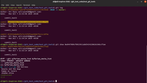 revision selection Git Tools