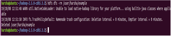 hadoop rm command