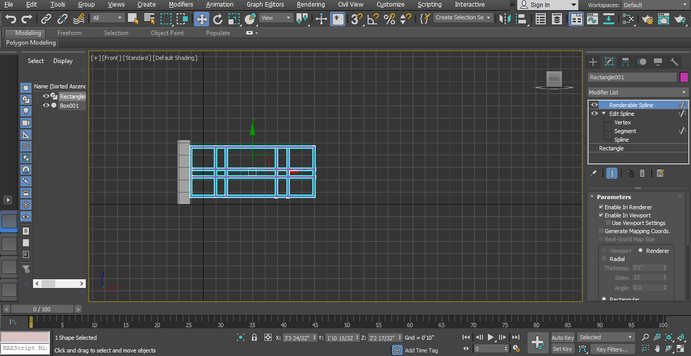 select gate pillar (Animation in 3ds Max)