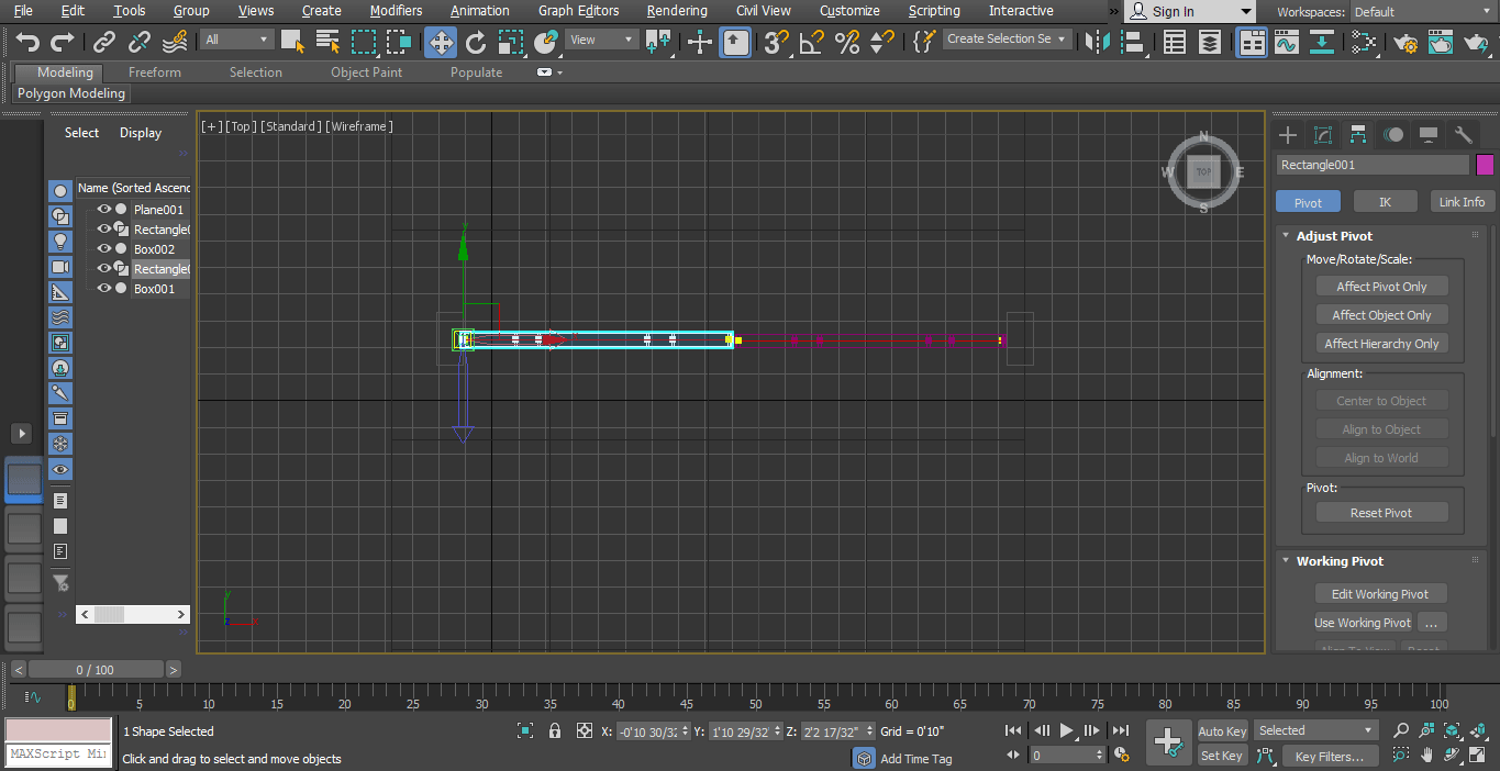 select pivot and rotate