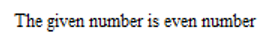 the given number is even number