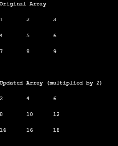 2D Arrays in C# - update element output