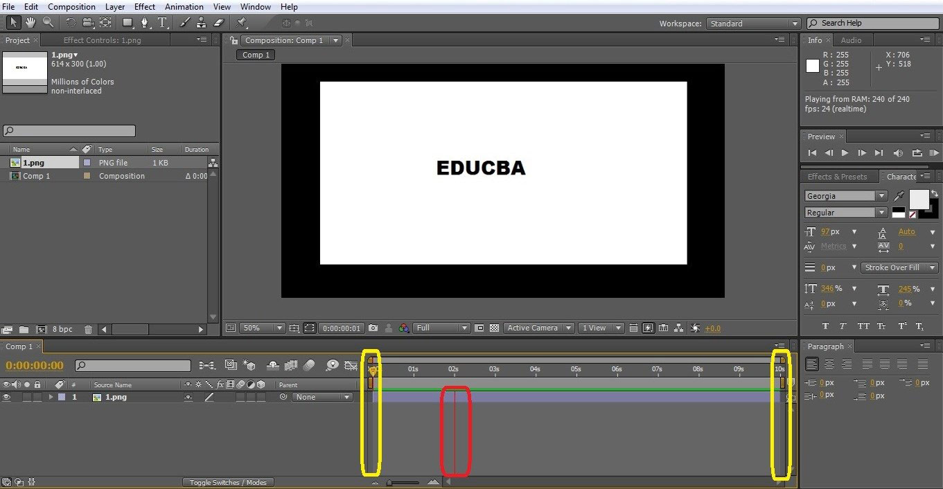 working on keyframes