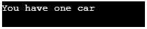you have one car