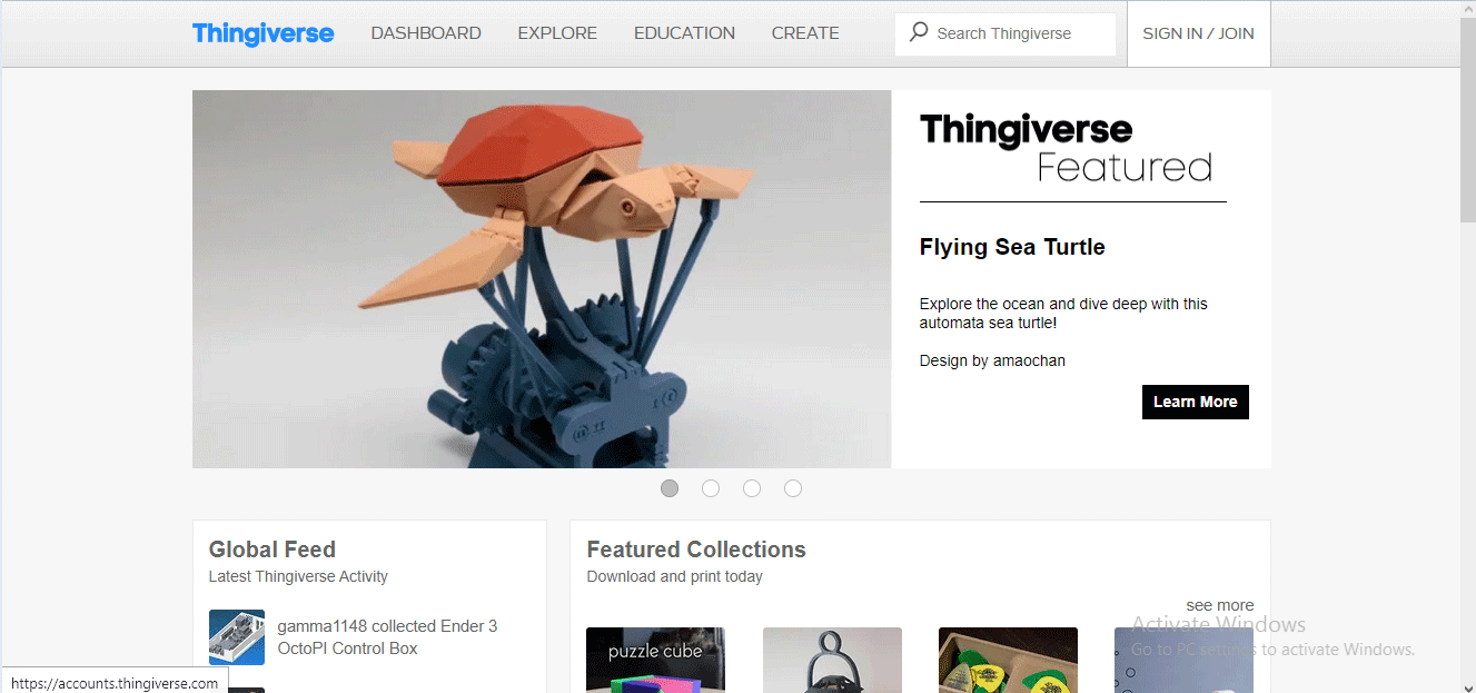 Thingiverse website