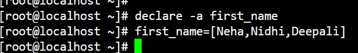 Array in Unix eg1