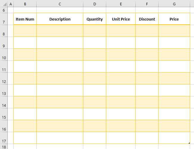 Blank Invoice Excel Template Example 2-5