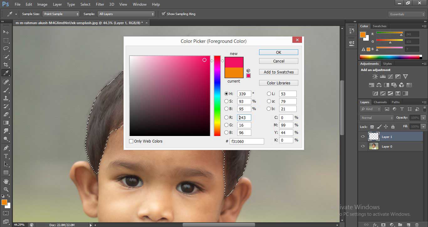 Change Hair Color in Photoshop 1-15