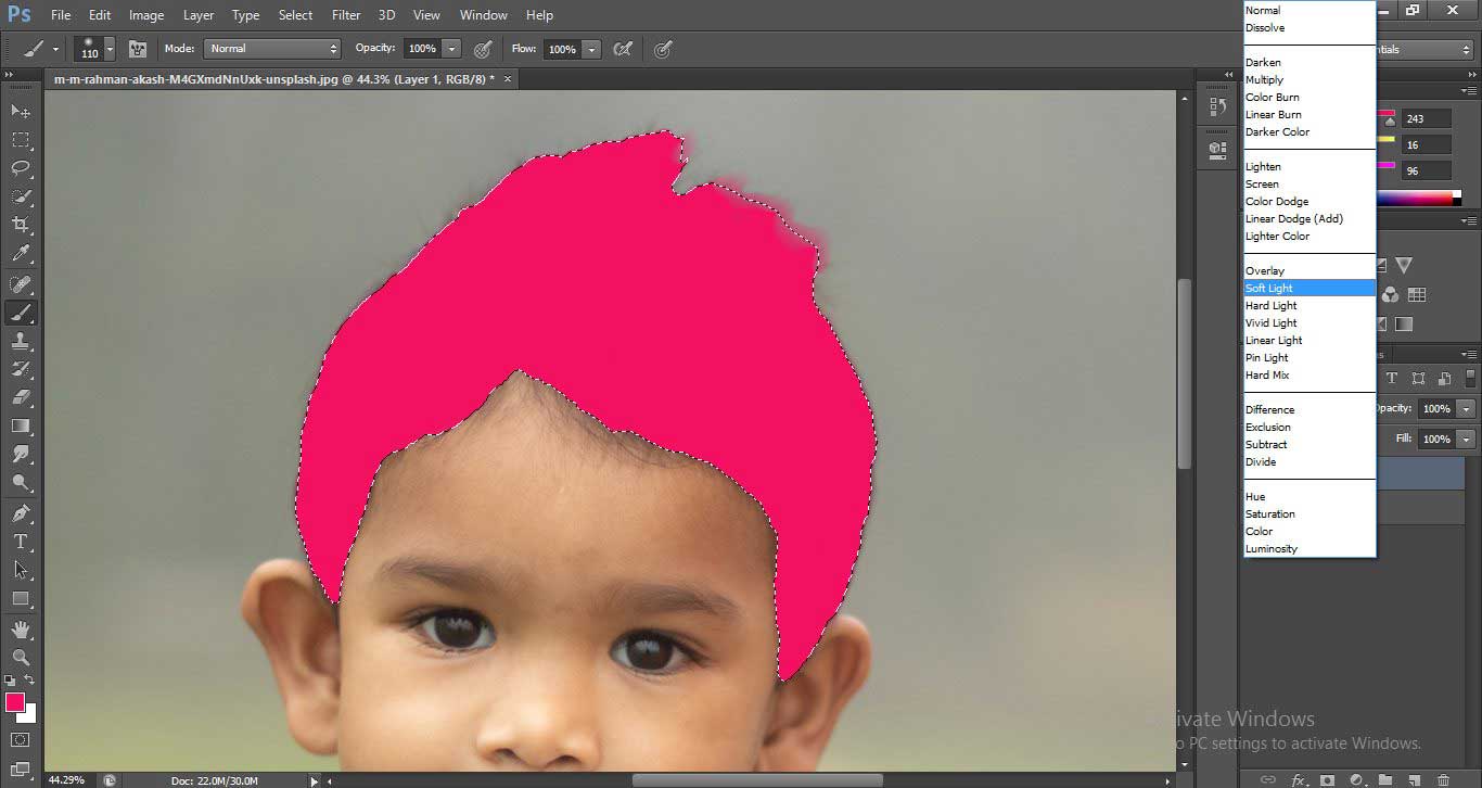 Change Hair Color in Photoshop 1-20