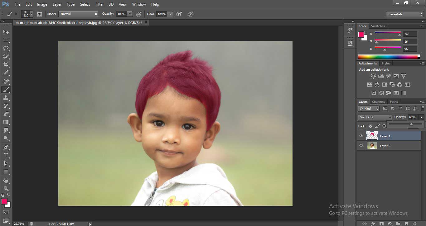 Change Hair Color in Photoshop 1-23