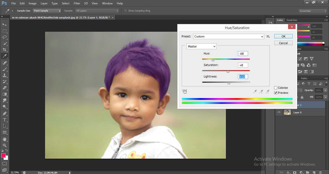 Change Hair Color in Photoshop 1-25