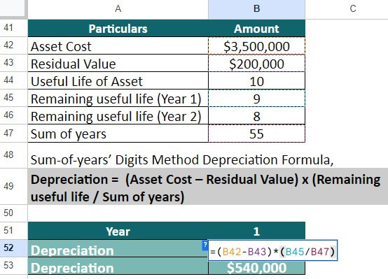 Depreciation Formula-Example 5 4-2 Year 1