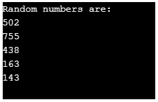 Random Number Generator in C++ output 2