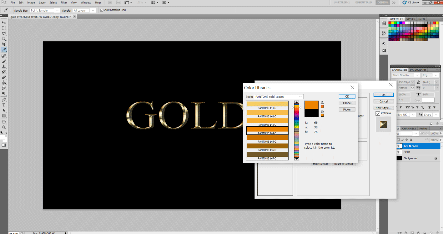 Gold Text Effect in Photoshop 1-11