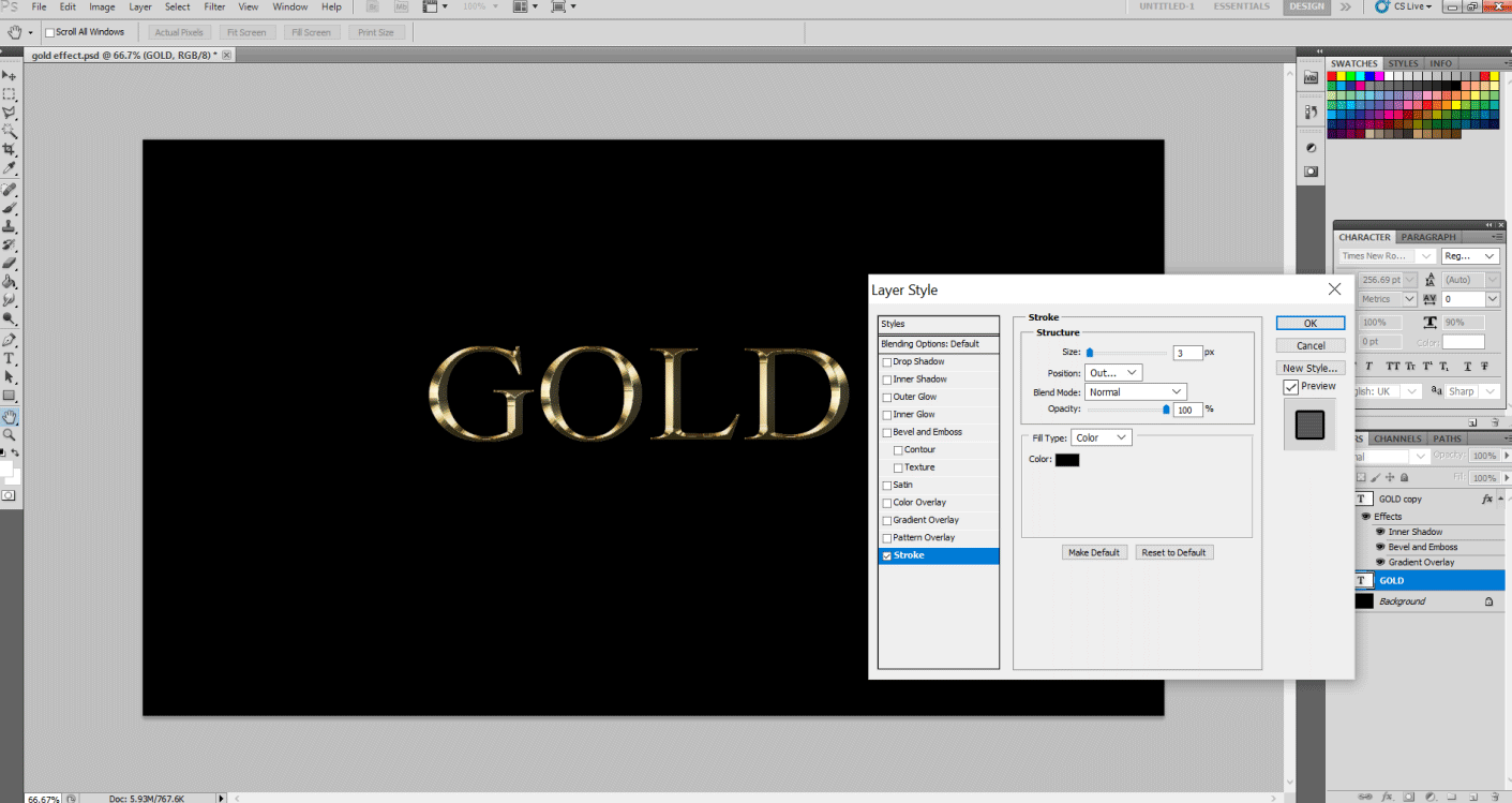 Gold Text Effect in Photoshop 1-13