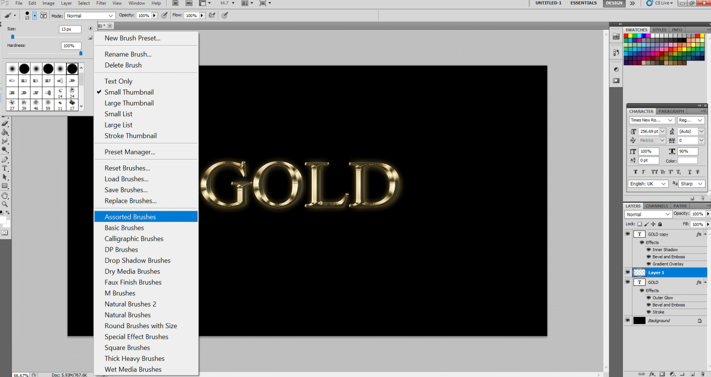 Gold Text Effect in Photoshop 1-18