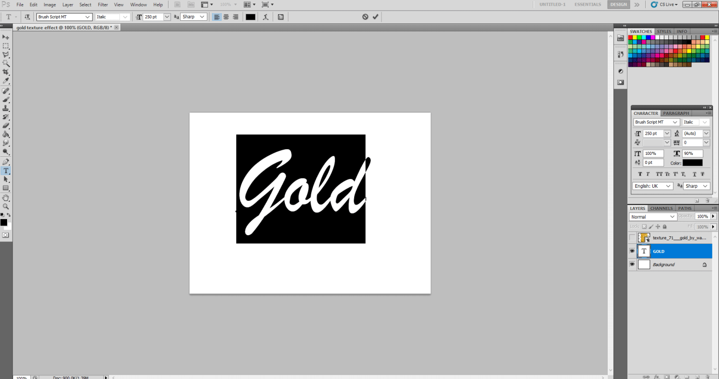 Gold Text Effect in Photoshop 1-25