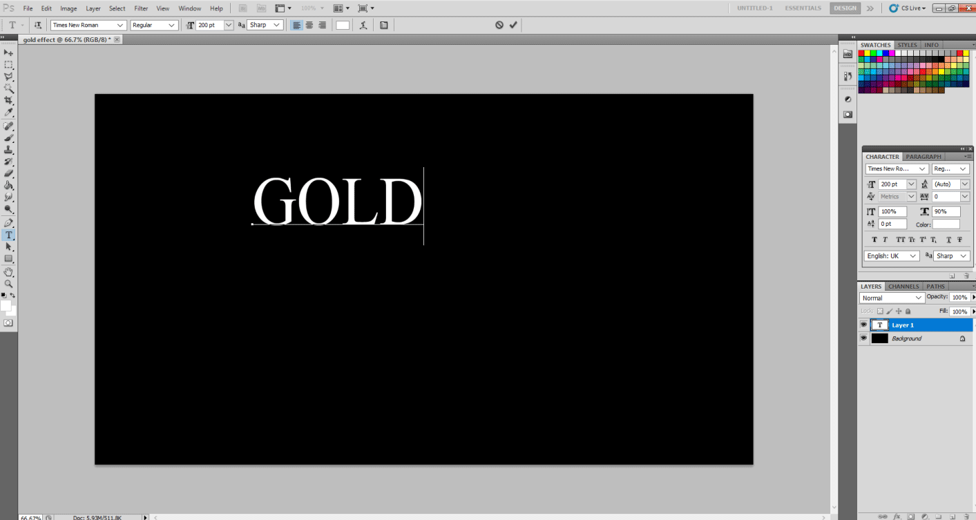Gold Text Effect in Photoshop 1-3