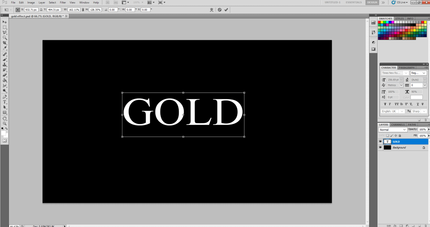 Gold Text Effect in Photoshop 1-4