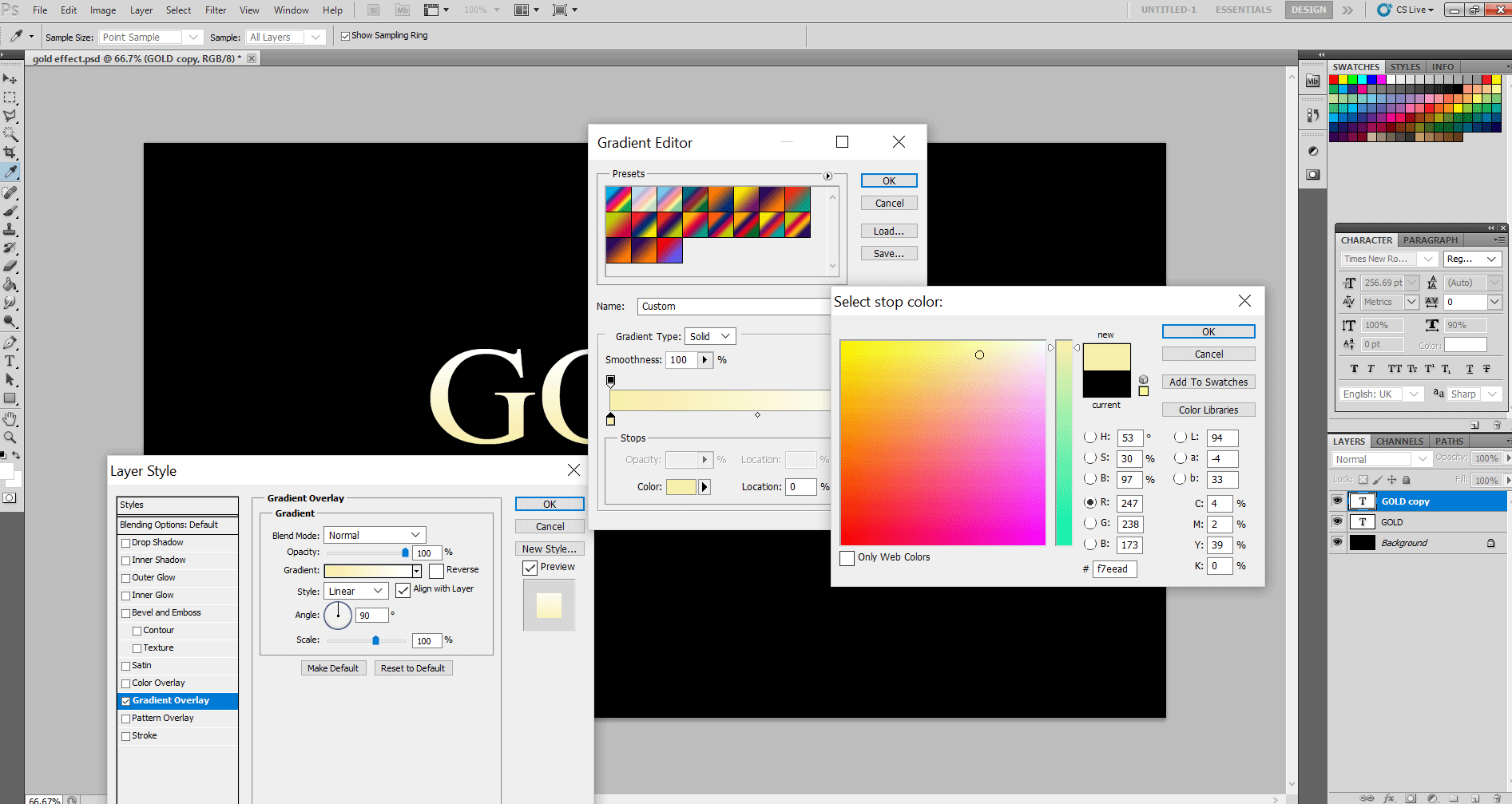 Gold Text Effect in Photoshop 1-7