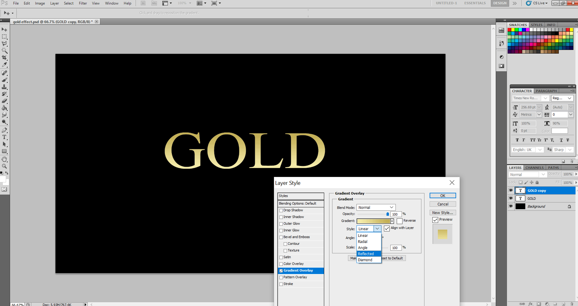 Gold Text Effect in Photoshop 1-9
