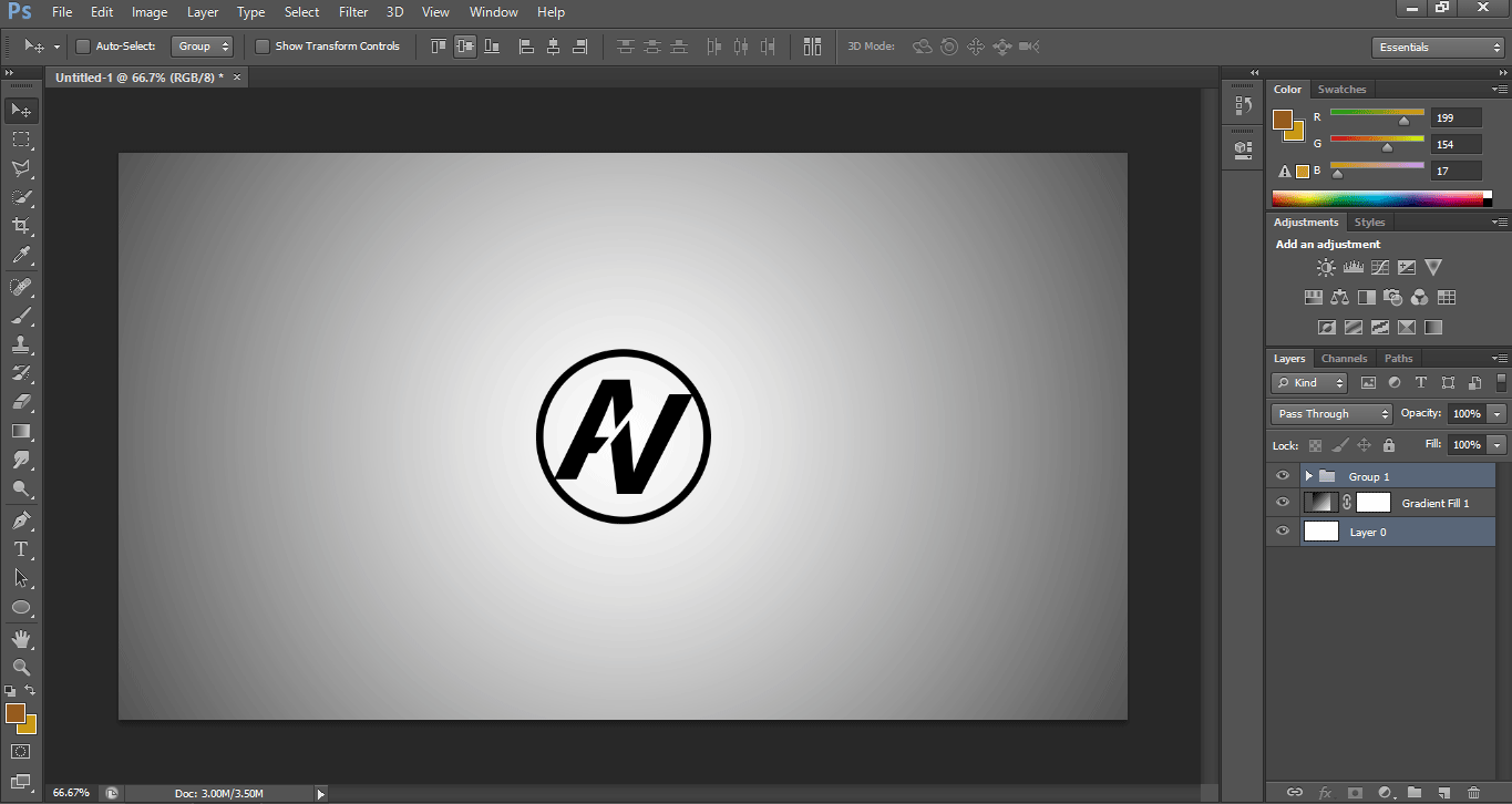 Make Logo in Photoshop - Group 1 Layer