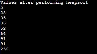 Heap sort in python Output